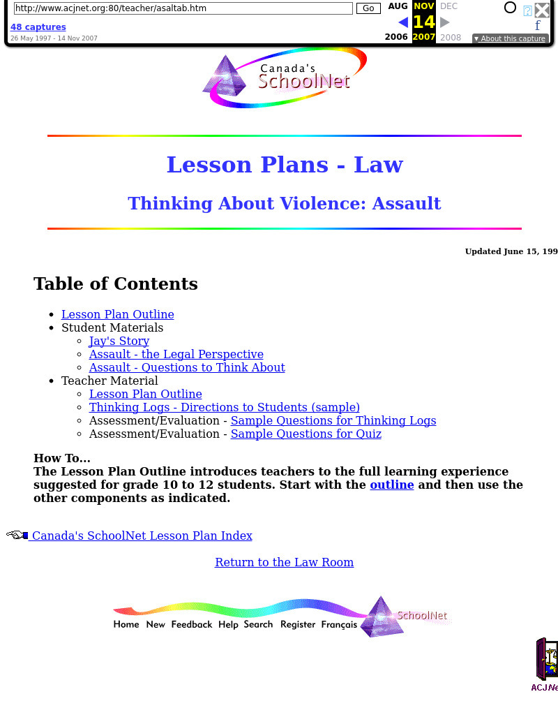 Thinking About Violence: Assault Lesson Plan