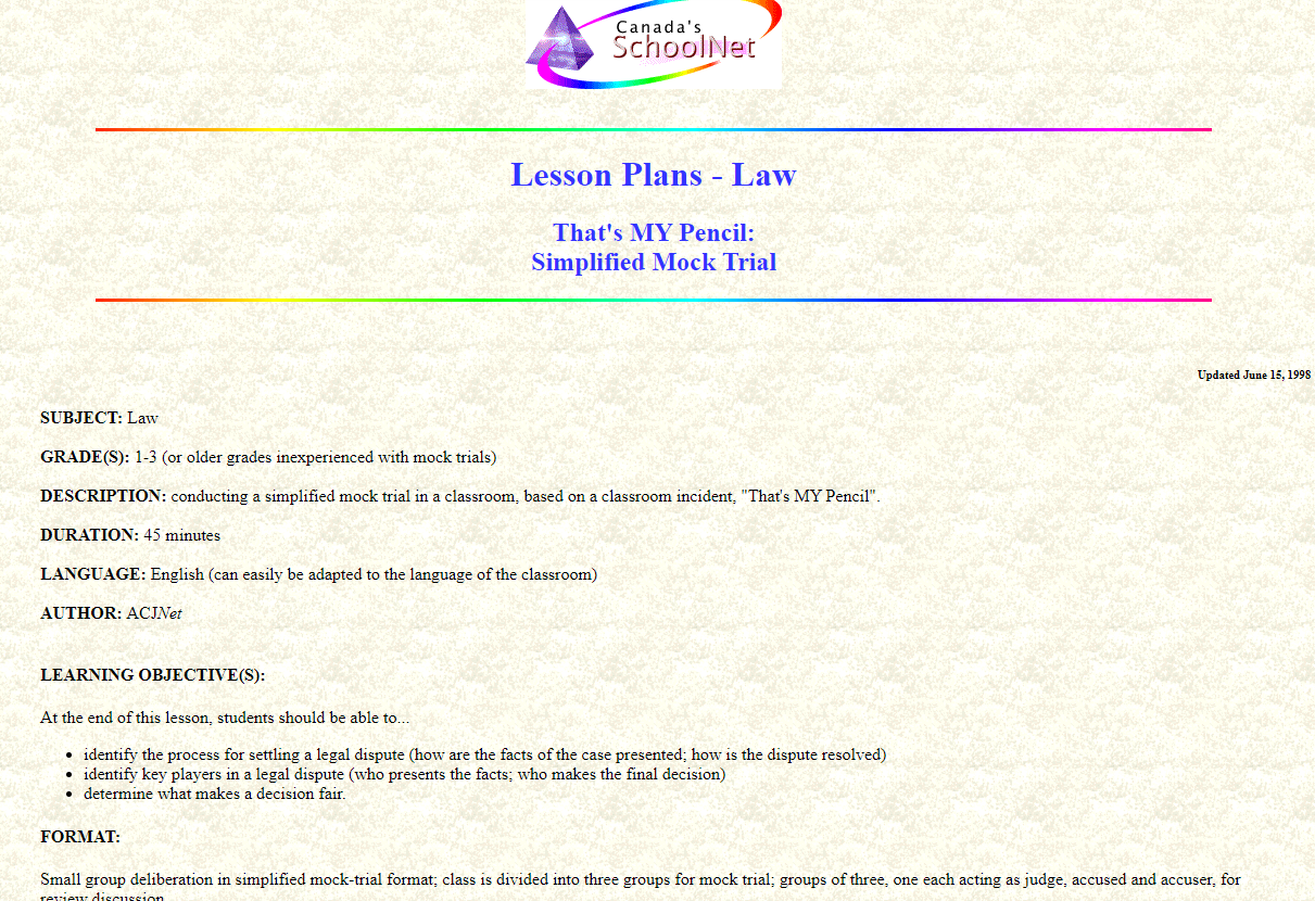 That's MY Pencil: Simplified Mock Trial Lesson Plan