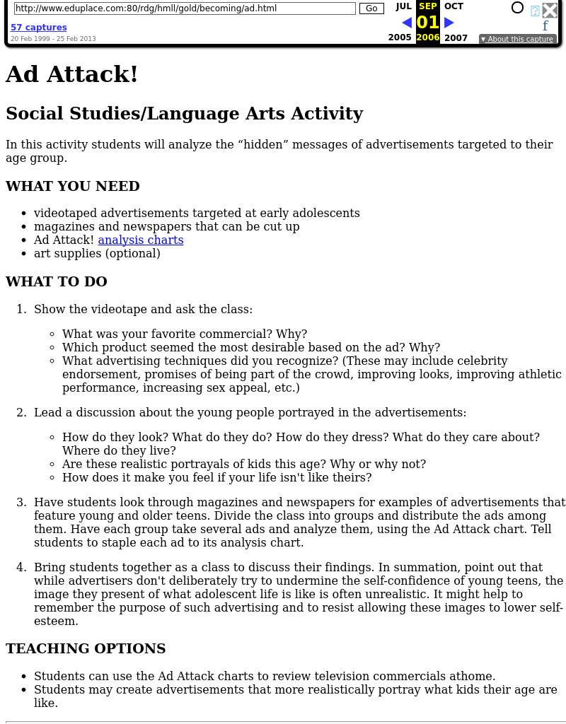 Ad Attack! Lesson Plan
