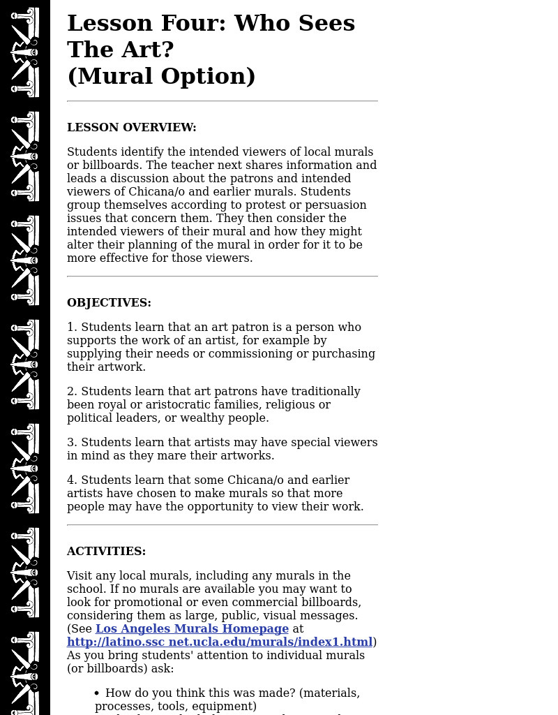 Who Sees The Art? (Mural Option) Lesson Plan