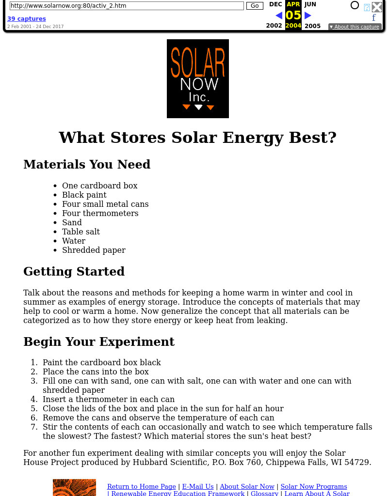 What Stores Solar Energy Best? Lesson Plan