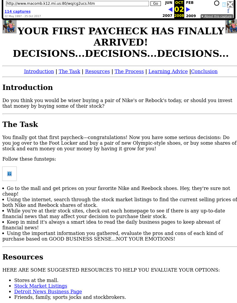 Your First Paycheck Has Finally Arrived! Decisions...decisions...decisions... Lesson Plan