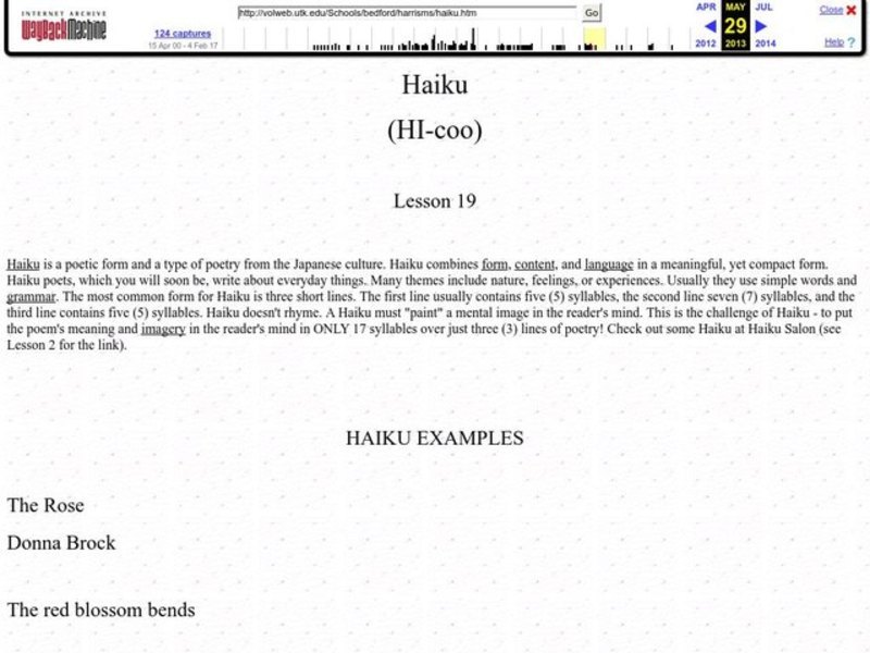 Haiku Lesson Plan