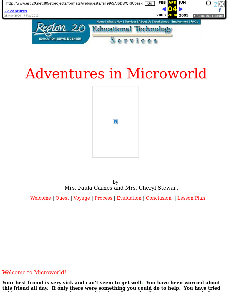 Adventures in Microworld Lesson Plan