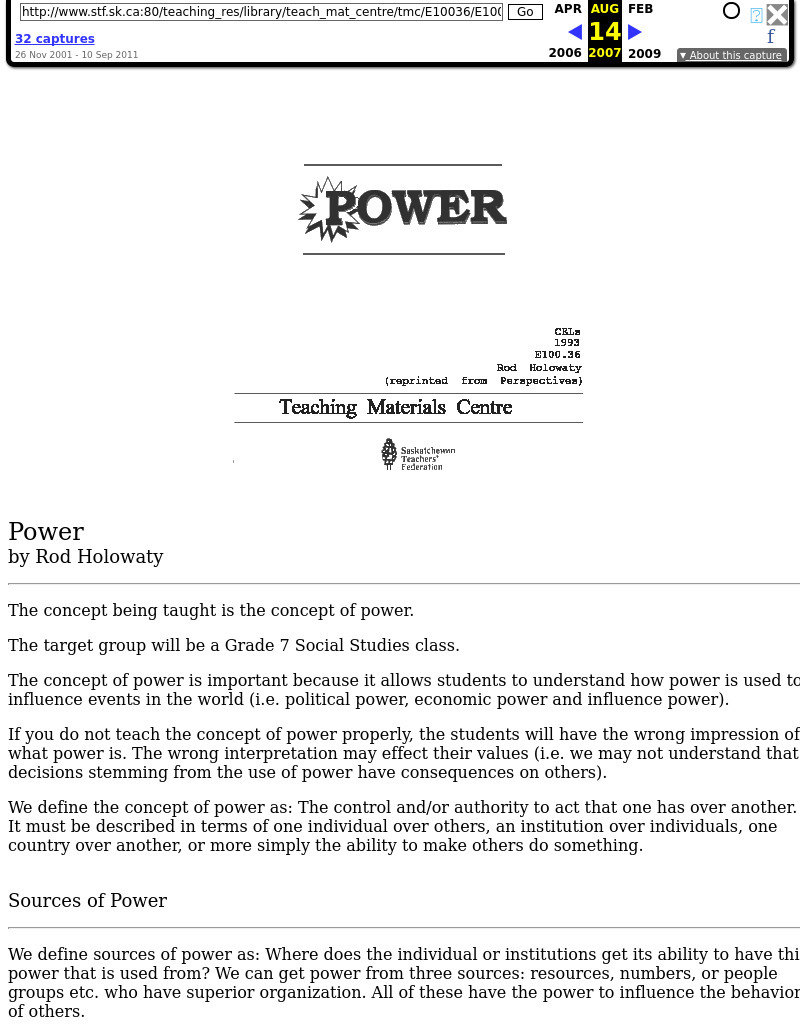 Power Lesson Plan