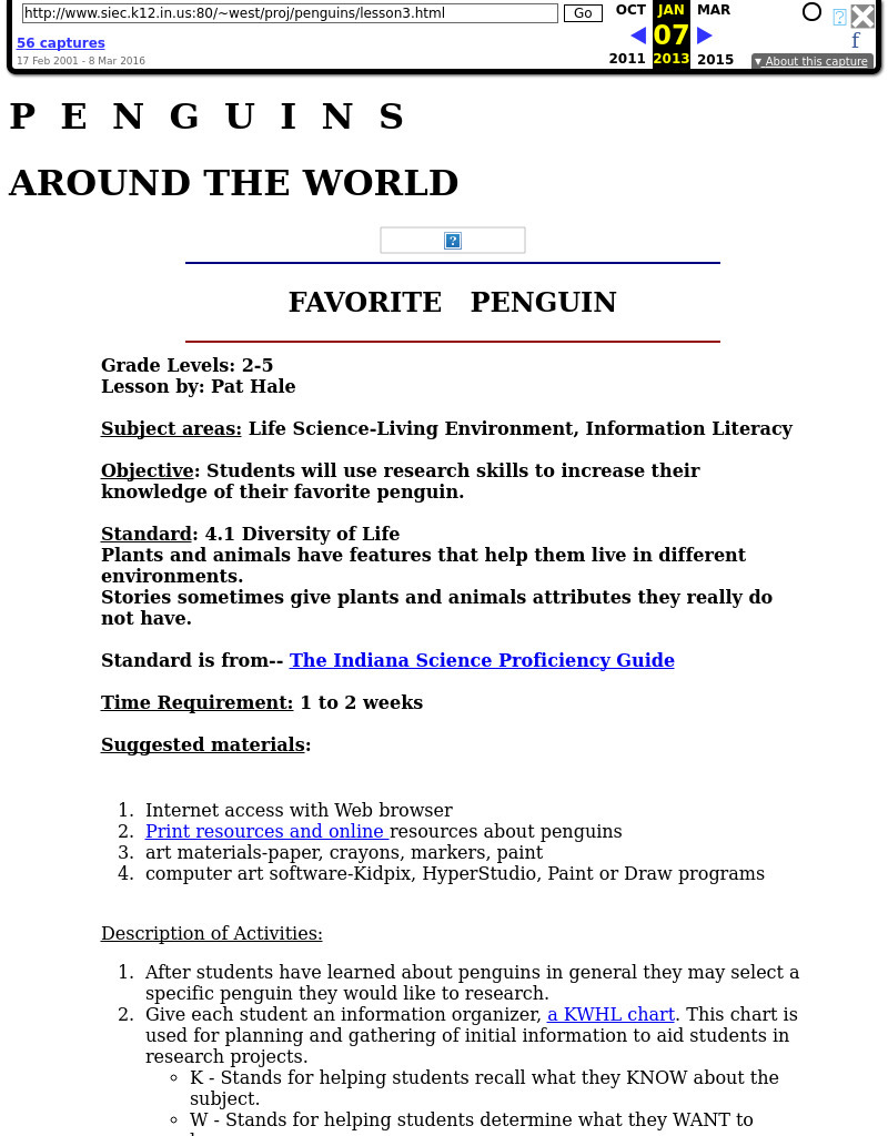 Favorite Penguin Lesson Plan