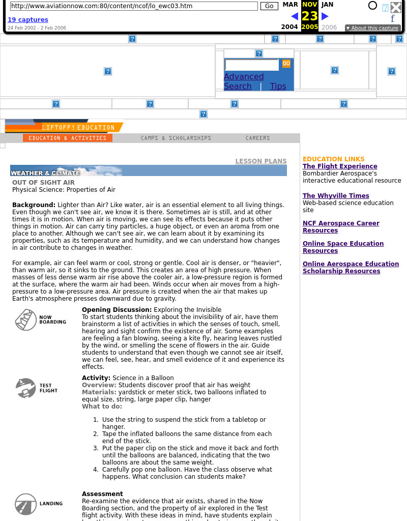 Out Of Sight Air; Weather Lesson Plan