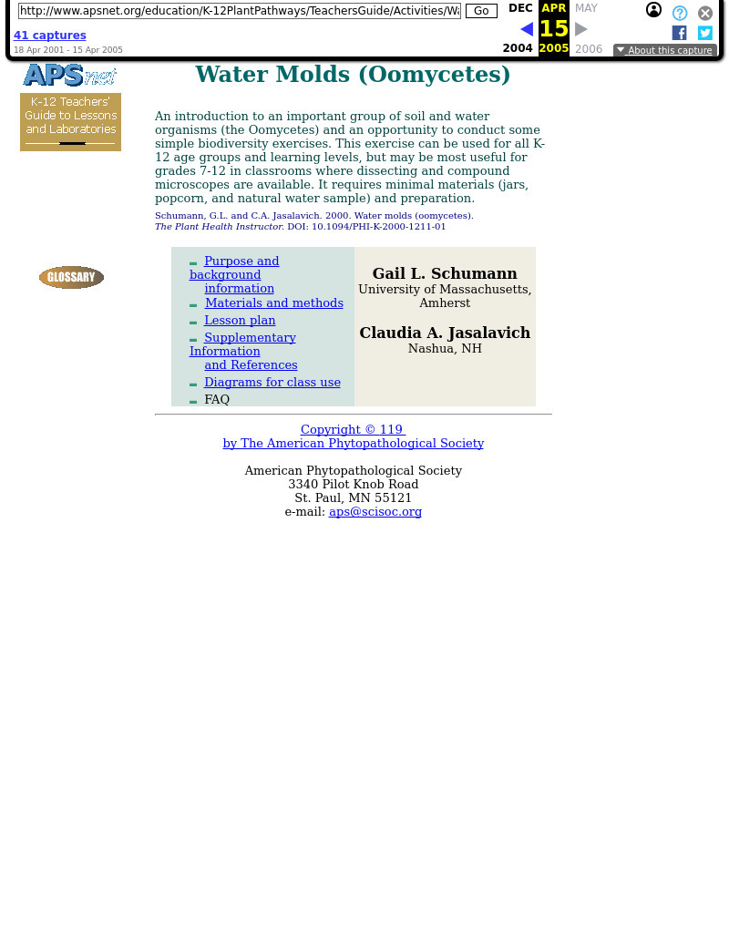 Water Molds (Oomycetes) Lesson Plan