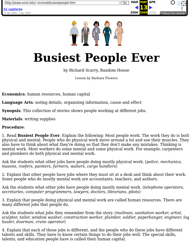 Busiest People Ever Lesson Plan
