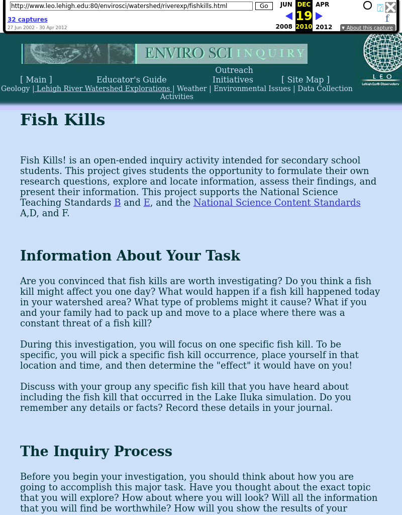 Fish Kills Lesson Plan