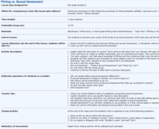 Flirting vs. Sexual Harassment Lesson Plan
