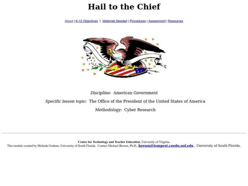 Hail to the Chief Lesson Plan