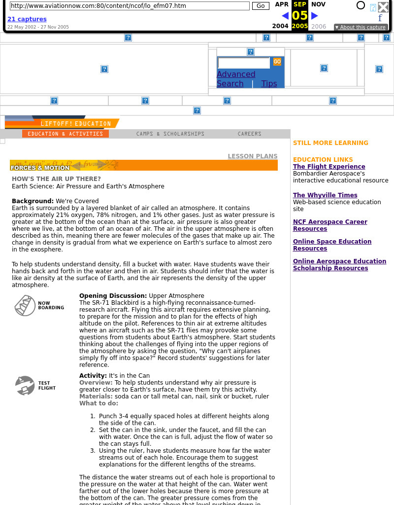 How's the Air Up There? Lesson Plan