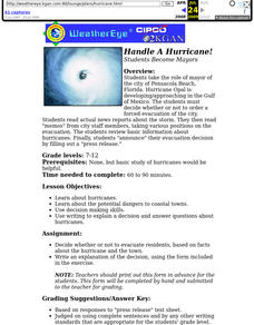 Handle A Hurricane!  Students Become Mayors Lesson Plan