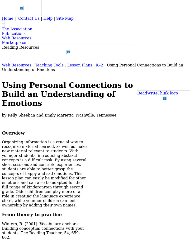 Using Personal Connections to Build an Understanding of Emotions Lesson Plan