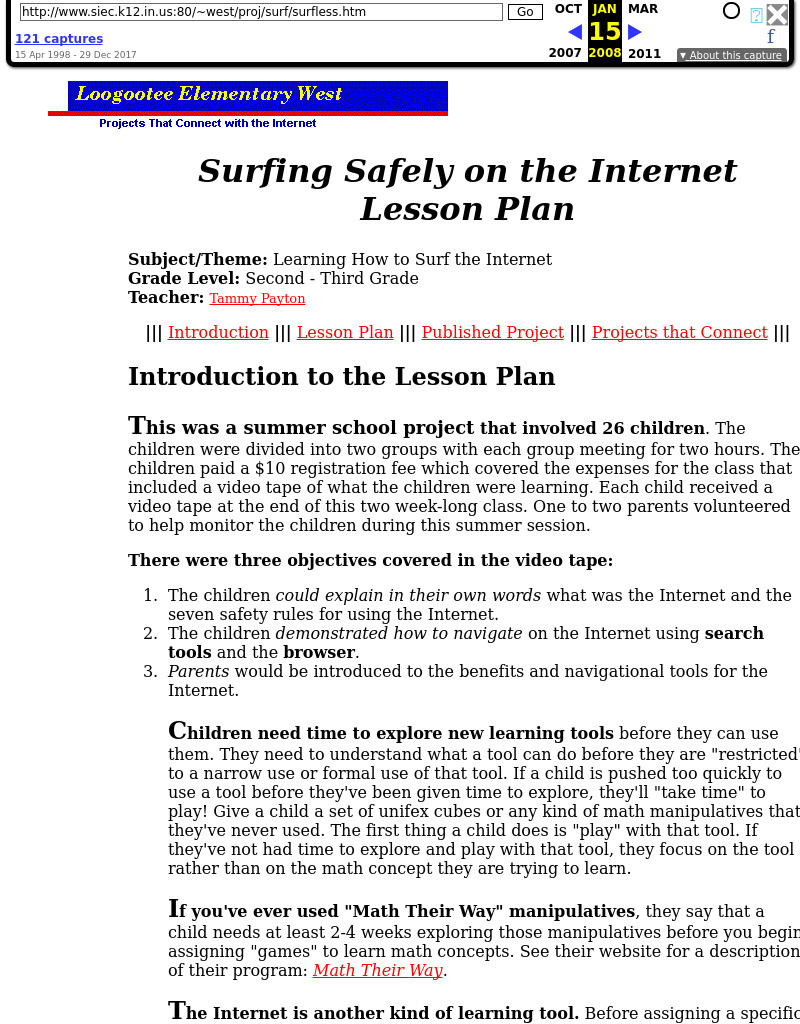 Surfing Safely on the Internet Lesson Plan