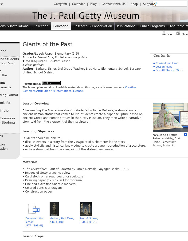 Giants of the Past Lesson Plan