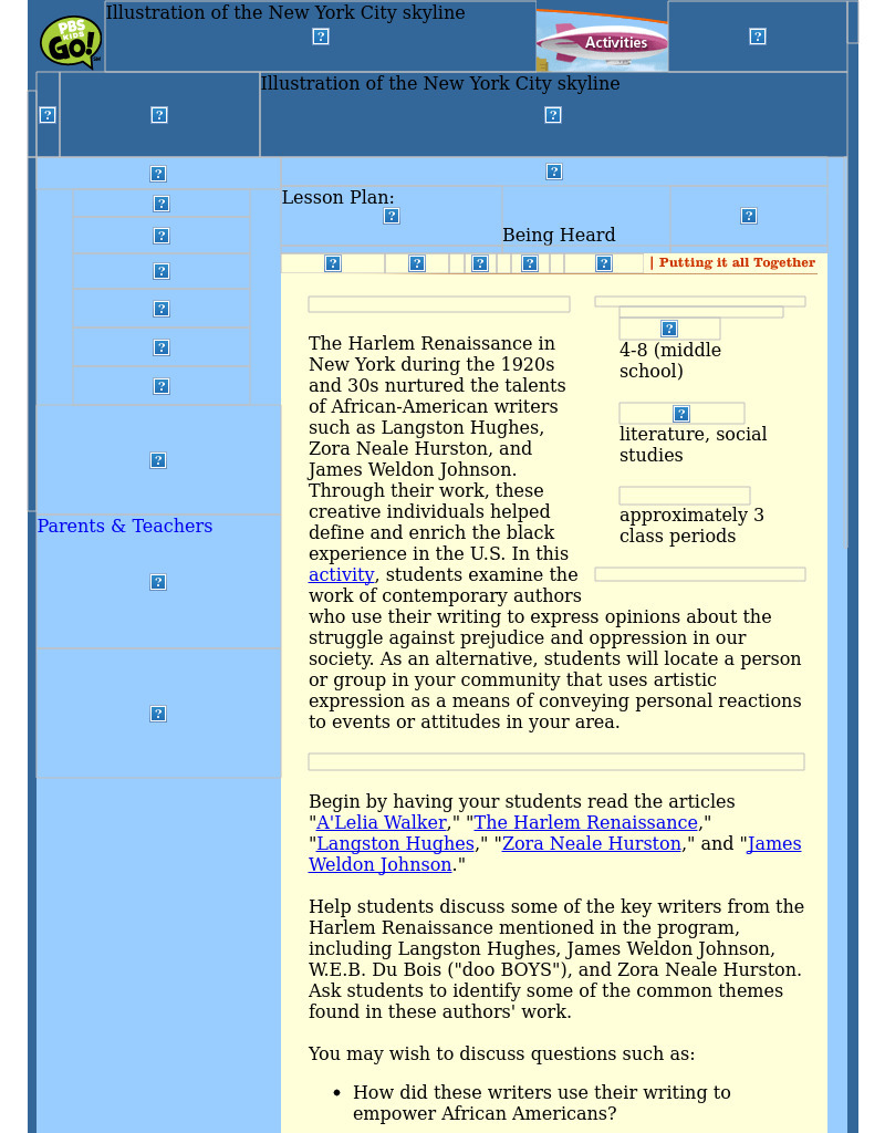 Being Heard Lesson Plan