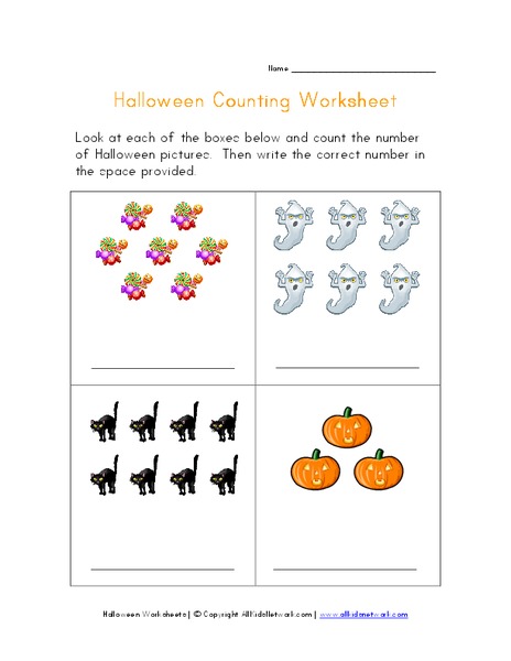 Halloween Counting Worksheet Worksheet