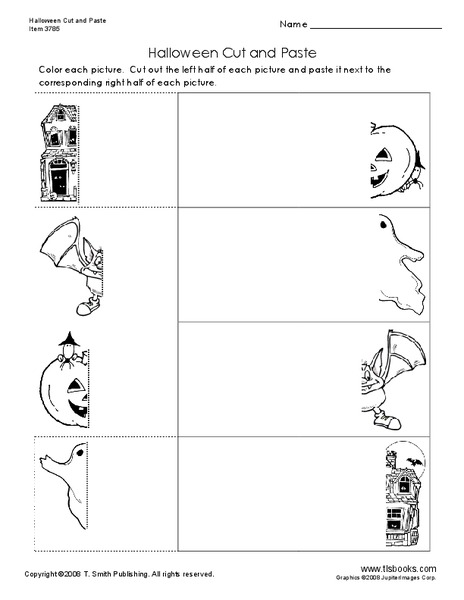 Halloween Cut and Paste Worksheet
