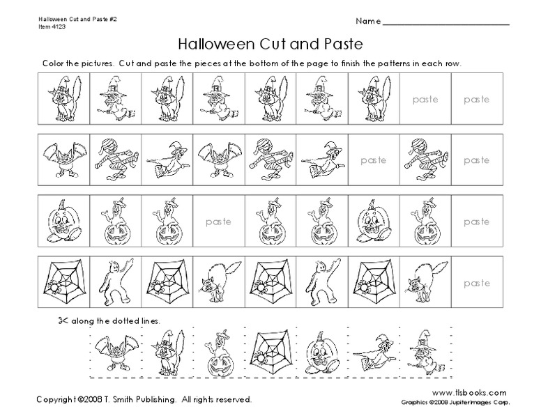Halloween Cut and Paste Worksheet