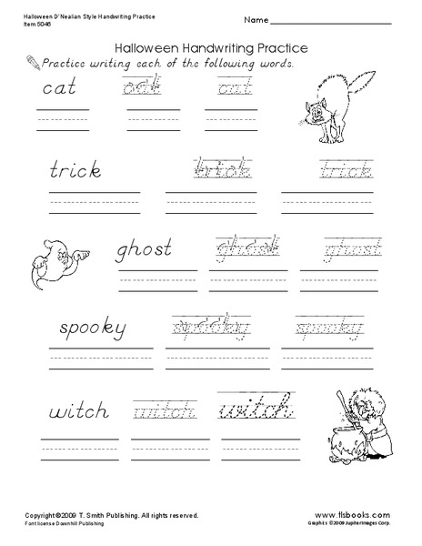 Halloween Handwriting Practice Worksheet