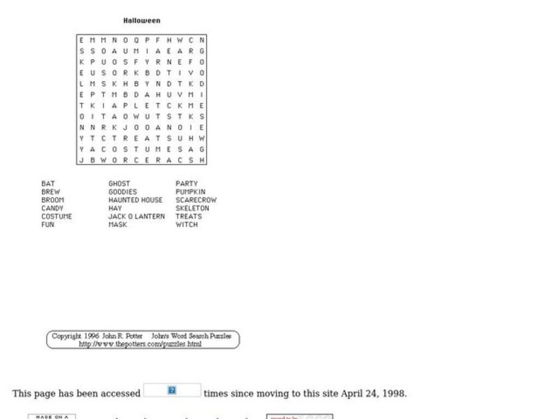 Halloween Puzzle Worksheet