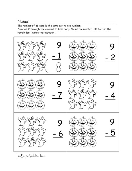 Halloween Subtraction Worksheet