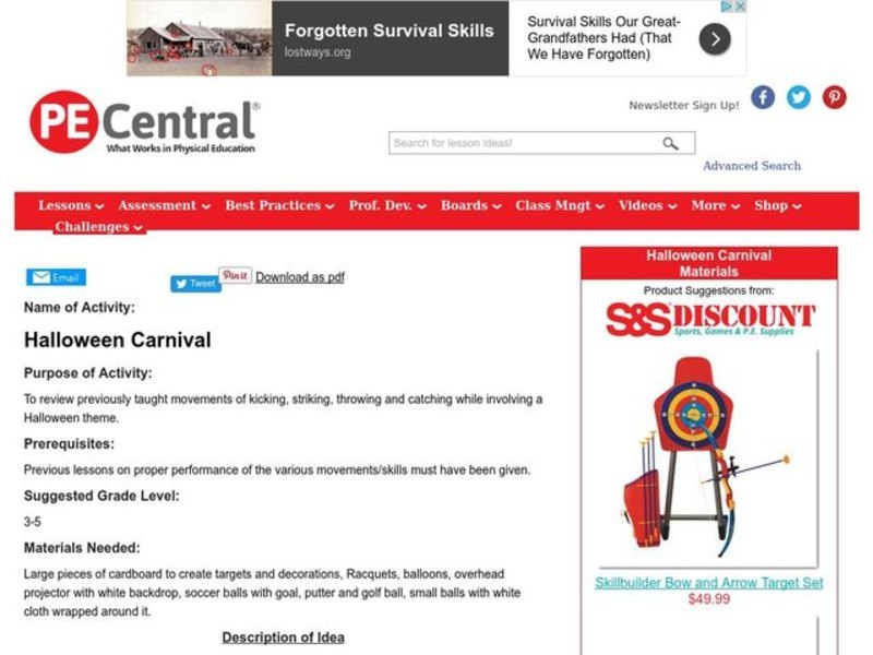 Halloween Carnival Lesson Plan