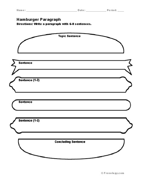 Hamburger Paragraph Worksheet