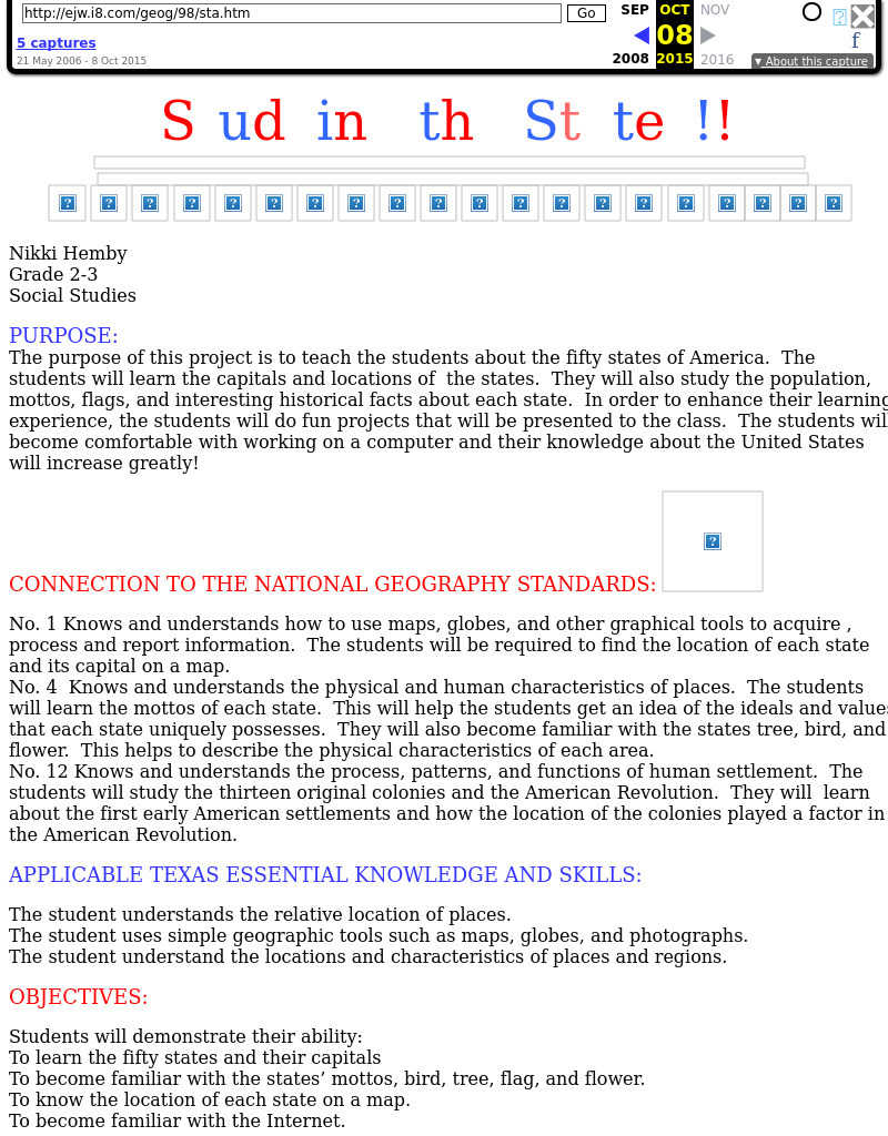 Studying the States!!! Lesson Plan