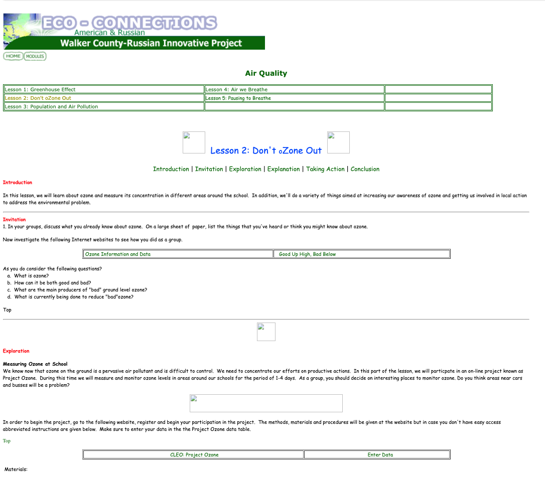 Don't oZone Out Lesson Plan