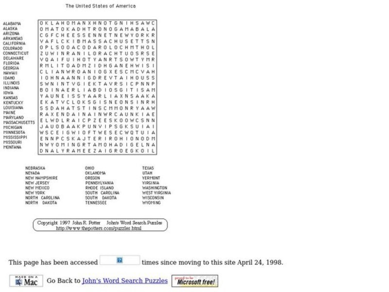 The United States of America Worksheet