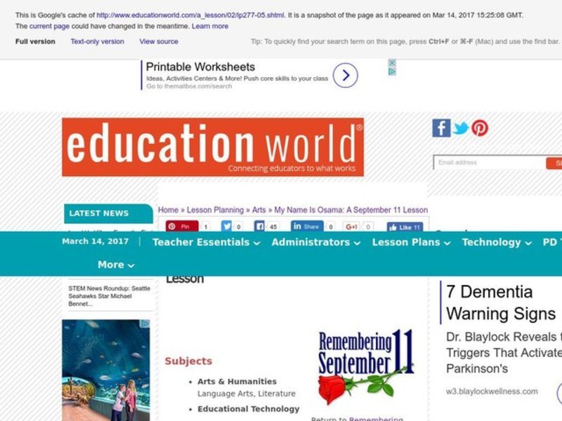 My Name Is Osama Lesson Plan