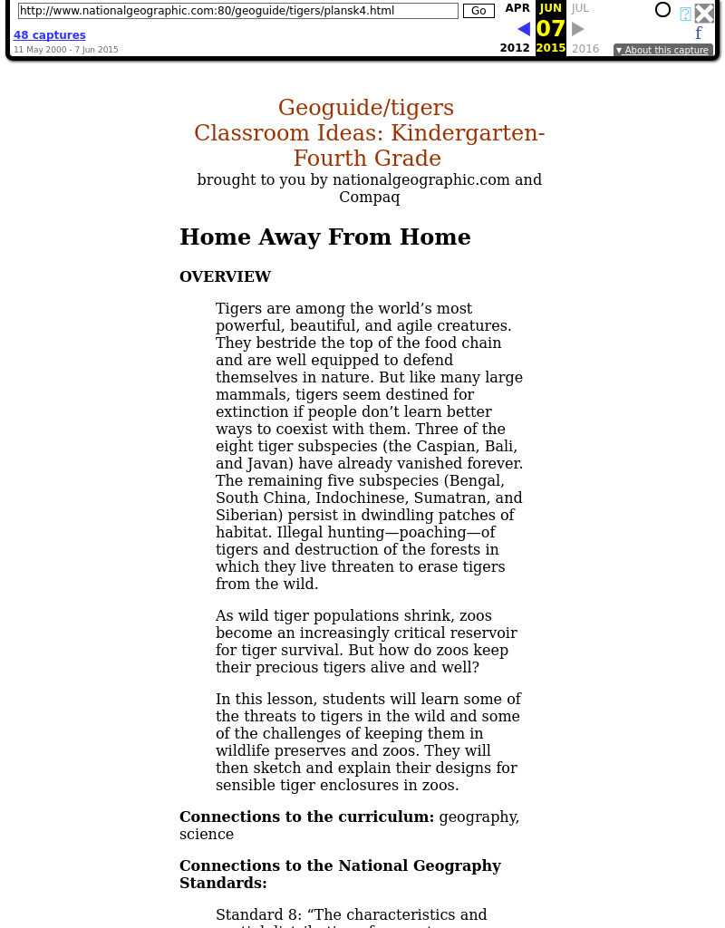 Home Away From Home Lesson Plan