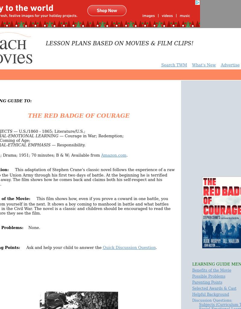 Title: "The Red Badge of Courage" - Topics: U.S./1860 - 1861; Literature/U.S. Unit Plan