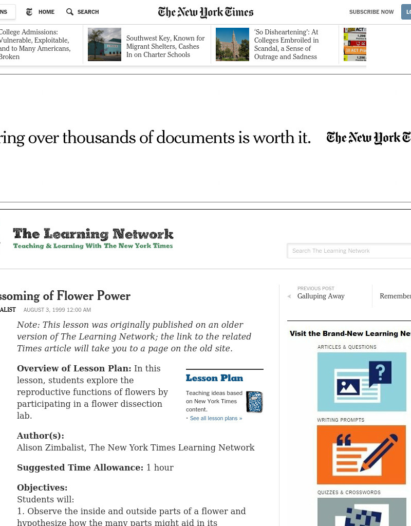 The Blossoming of Flower Power Lesson Plan