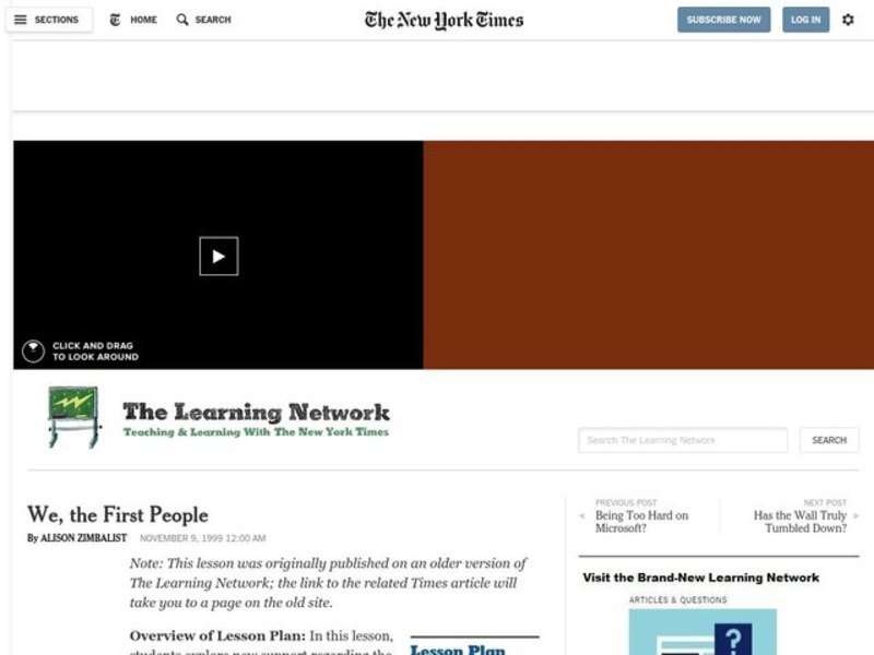 We, the First People Lesson Plan