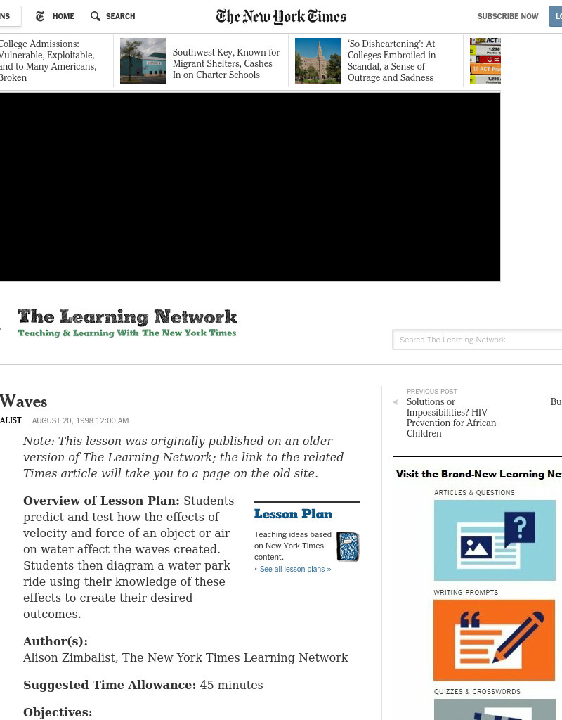 Making Waves Lesson Plan