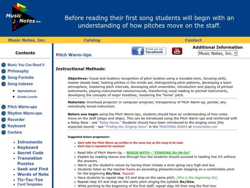 Pitch Drills Lesson Plan