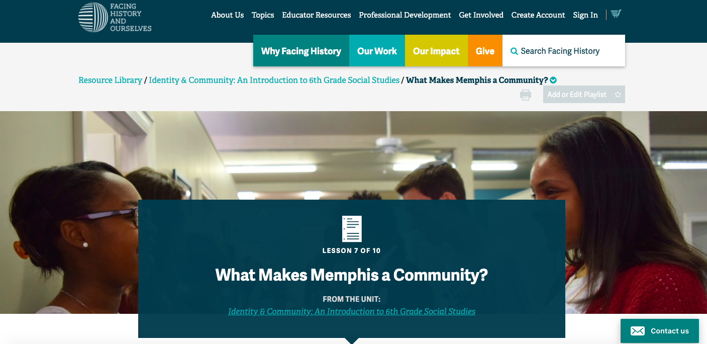 What Makes Memphis a Community? Lesson Plan