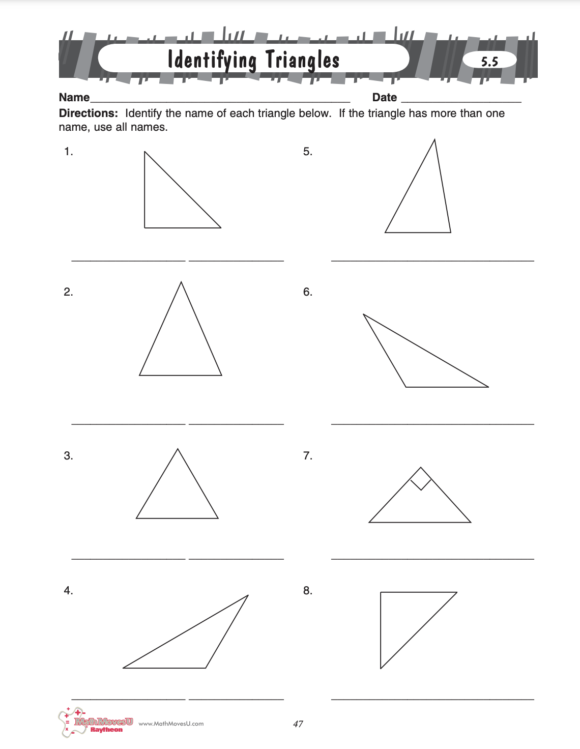 Understanding Triangles Worksheet