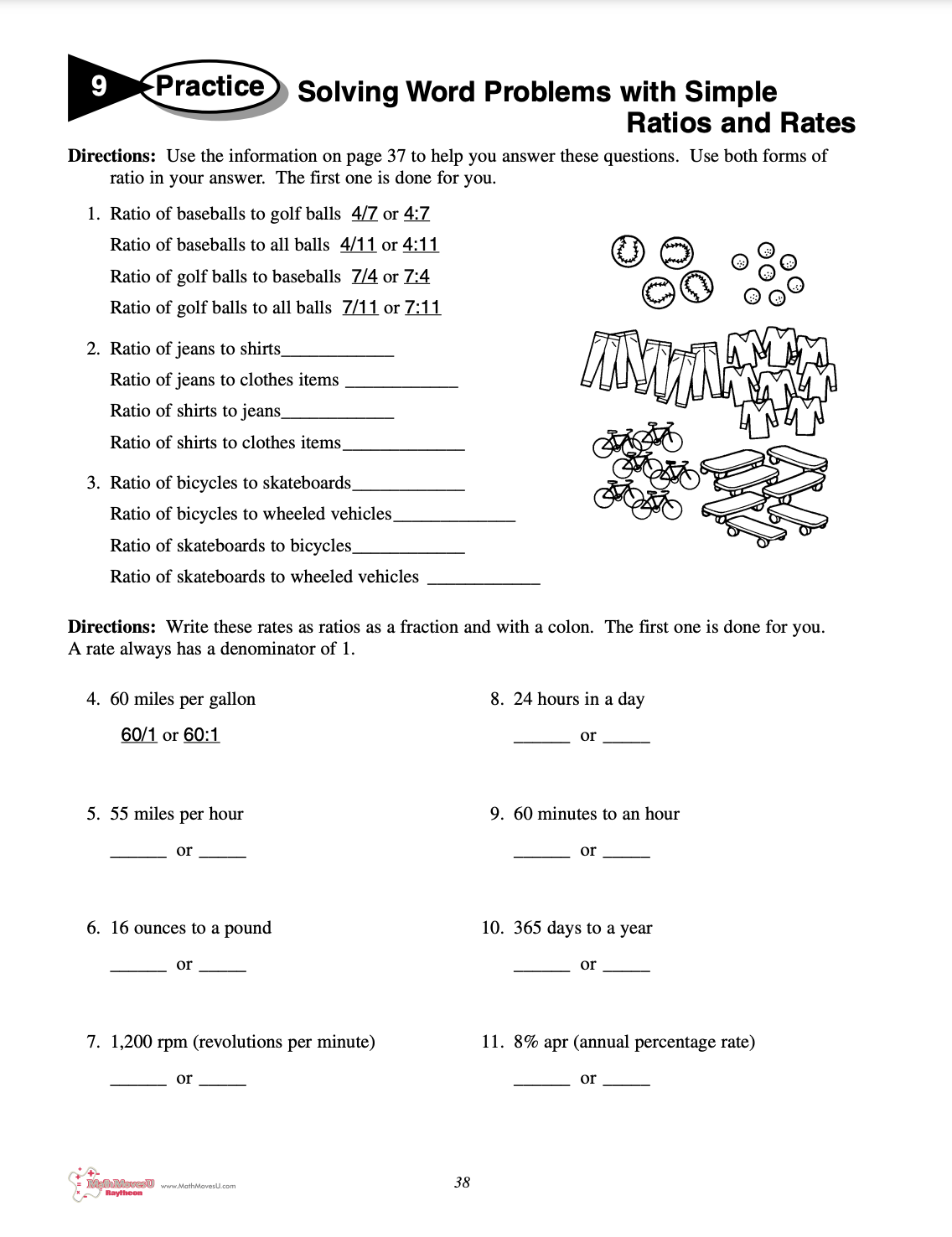 Ratios and Rates Worksheet