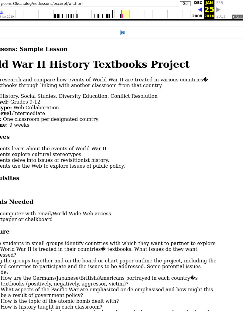 World War II History Textbooks Project Lesson Plan