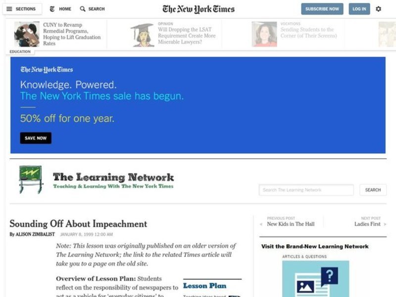 Sounding Off About Impeachment Lesson Plan