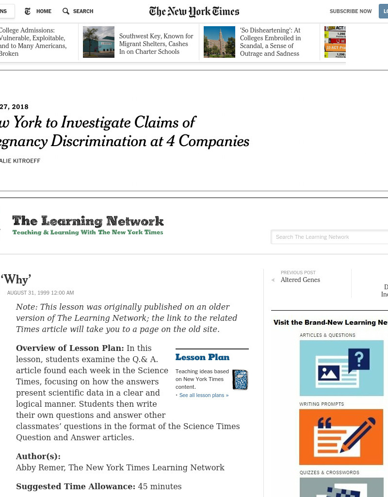 The Big "Why" Lesson Plan