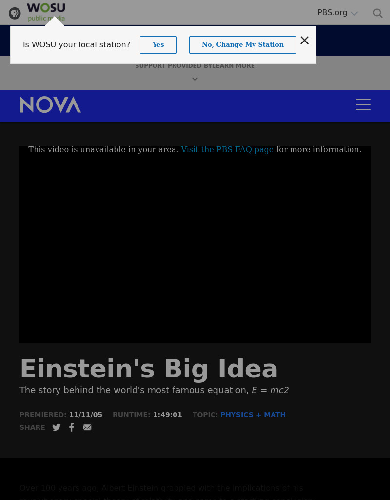 NOVA Online/Einstein Revealed Lesson Plan