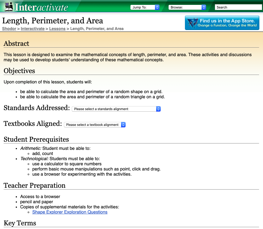 Length, Perimeter and Area Lesson Plan
