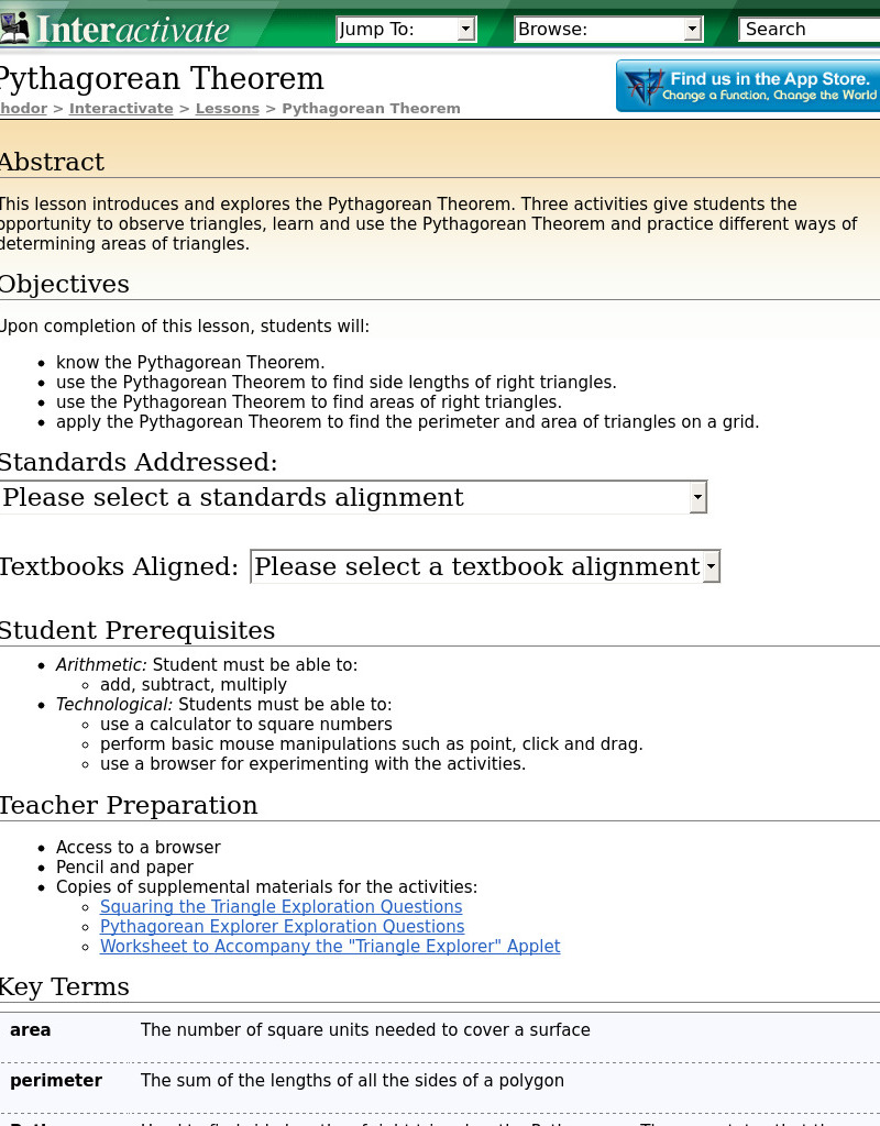Pythagorean Theorem Lesson Plan