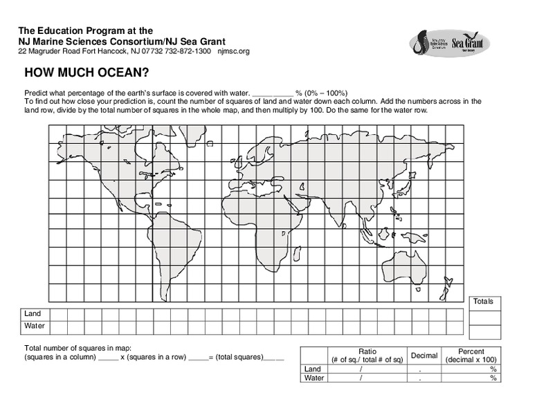How Much Ocean? Worksheet